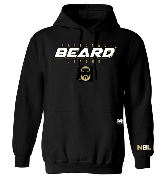 NBL UNISEX BLACK GOLD WHITE HOODIE National Beard League